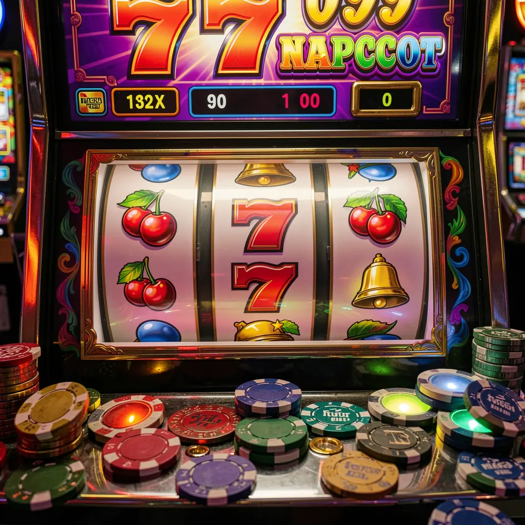 Bright and colorful slot machine with triple seven symbols and casino chips highlighting thrilling slot gameplay at LEOJILI99 for players in the Philippines